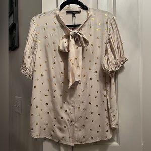 Harve Benard NWT Ivory and Gold Blouse - size L